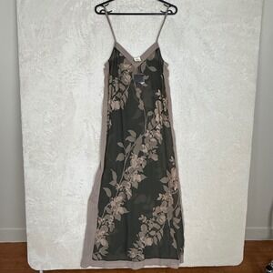 Floral Slip Dress Midi Chiffon Aesthetic Cottagecore Minimal Chic Neutral Sheer